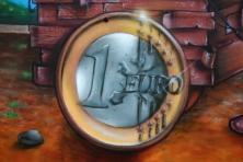 Ein Euro - Grafitti von Frank Vincentz
