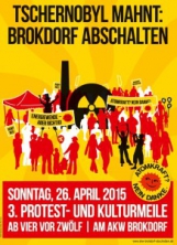 Plakat Aufruf zur 3. Protestmeile gegen das AKW Brokdorf