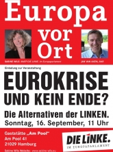 Einladungsflyer von Die Linke. zur Eurokrise