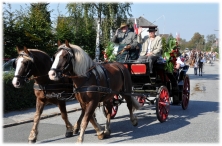 Diese historische Kutsche chauffierte die Ehrengäste Dirk Brahm, Arne Dornquast und das Vierländer Paar Ilse und Hermann Struß