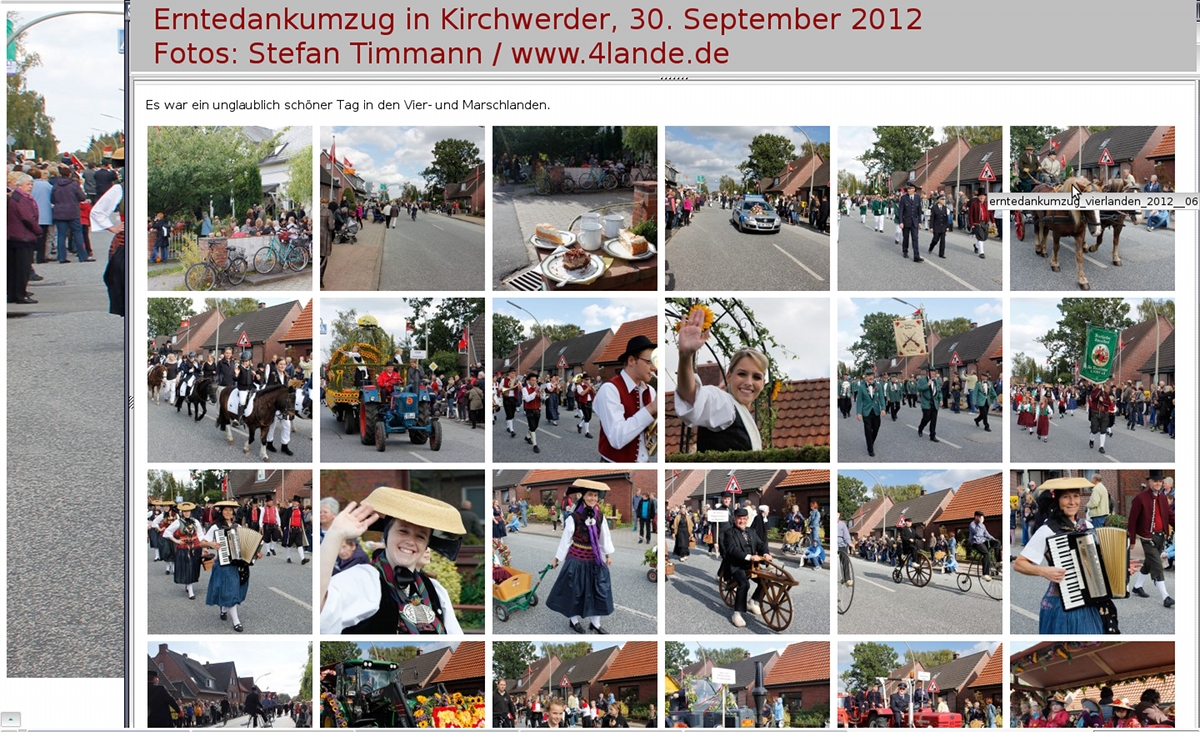 Erntedankumzug Kirchwerder 2012: Screen shot von Stefans Bilderbogen